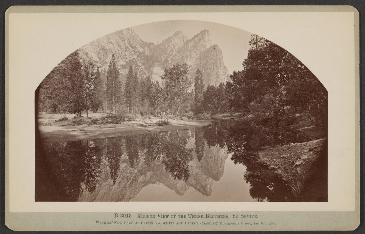 Zrcadlový pohled tří bratrů, Yo Semite od Carleton Watkins