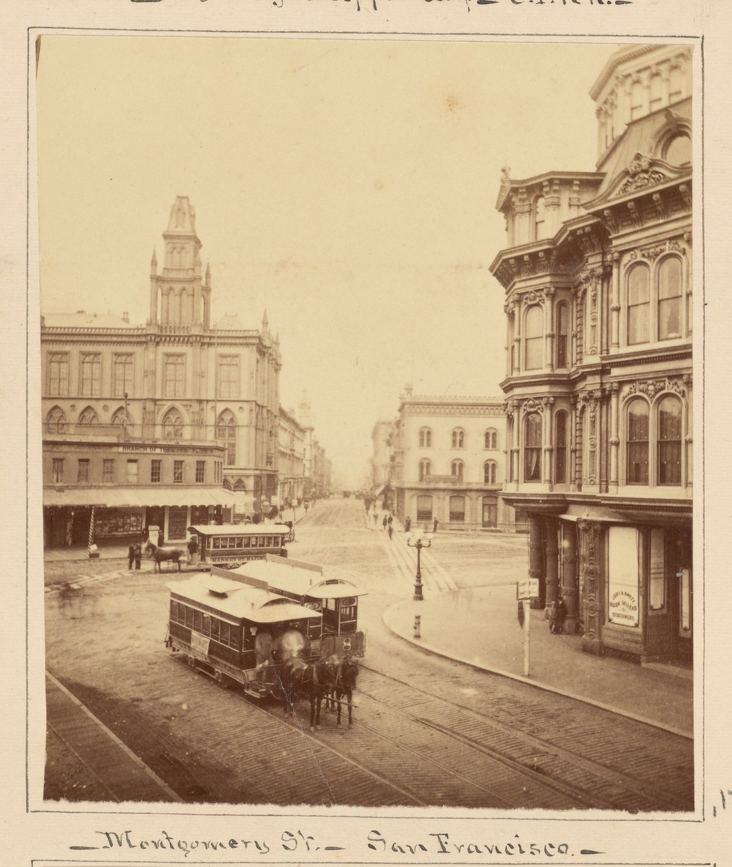Montgomery Street z Market Street, San Francisco od Carleton Watkins