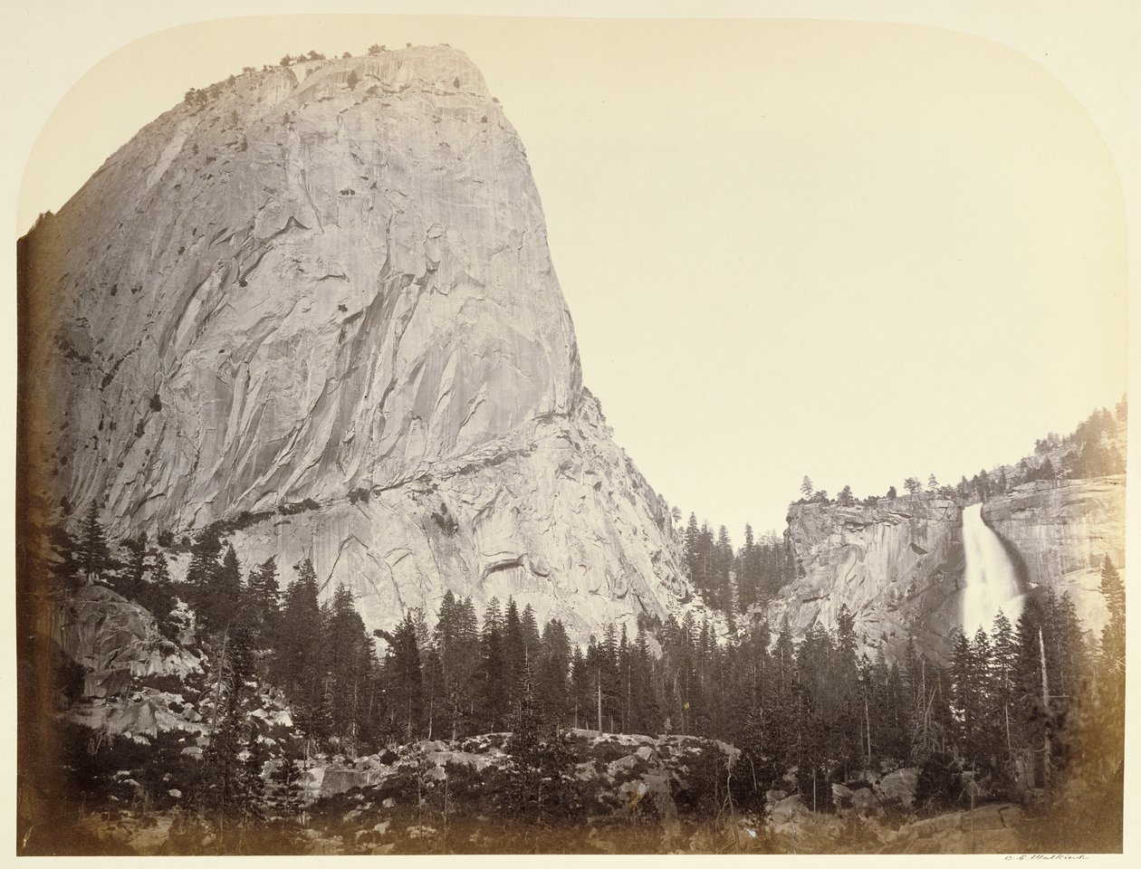 [Hora Broderick - Vodopád Nevada - Yosemite] od Carleton Watkins