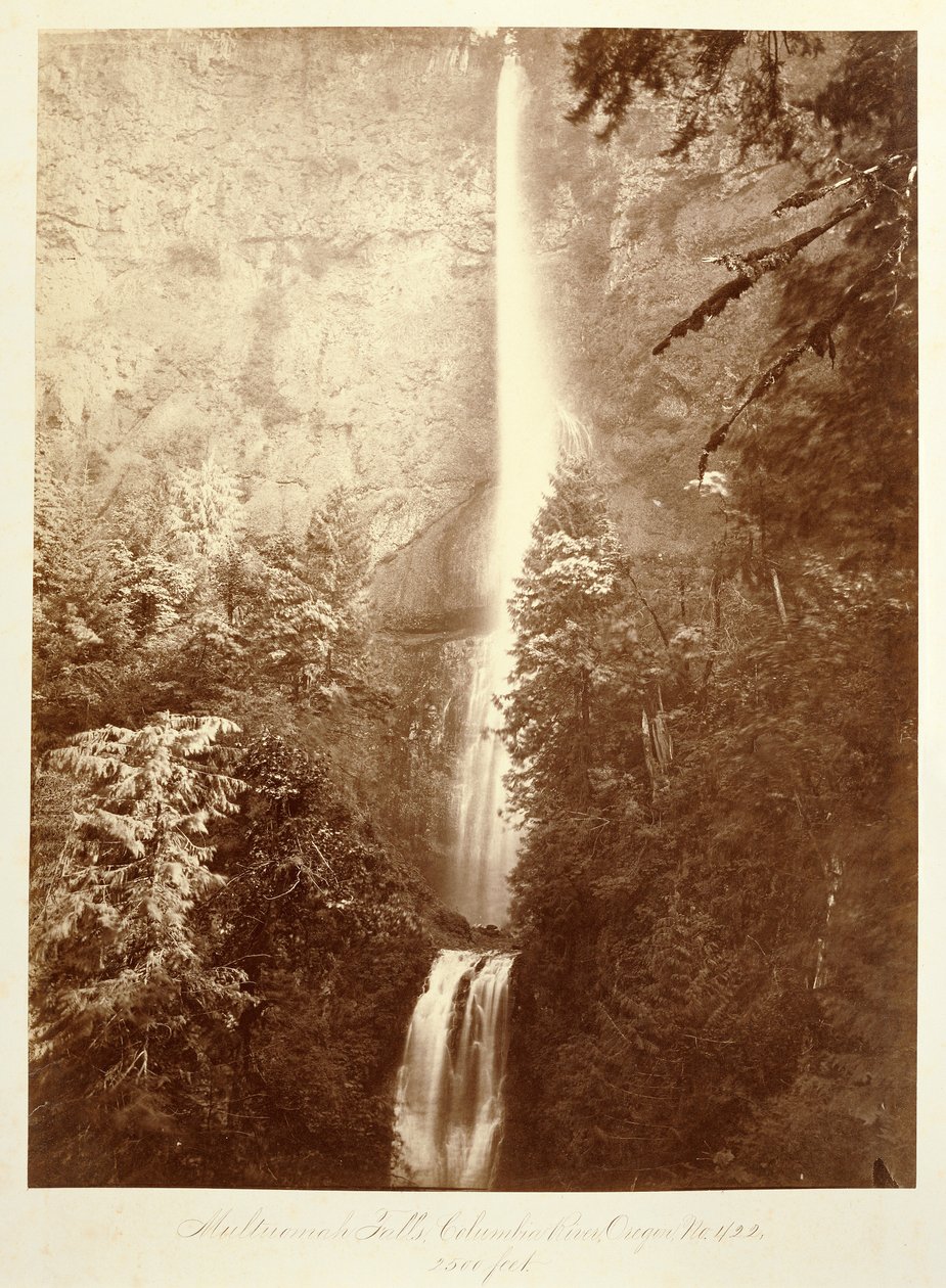 Vodopády Multnomah, řeka Columbia, Oregon, 2500 stop. od Carleton Watkins