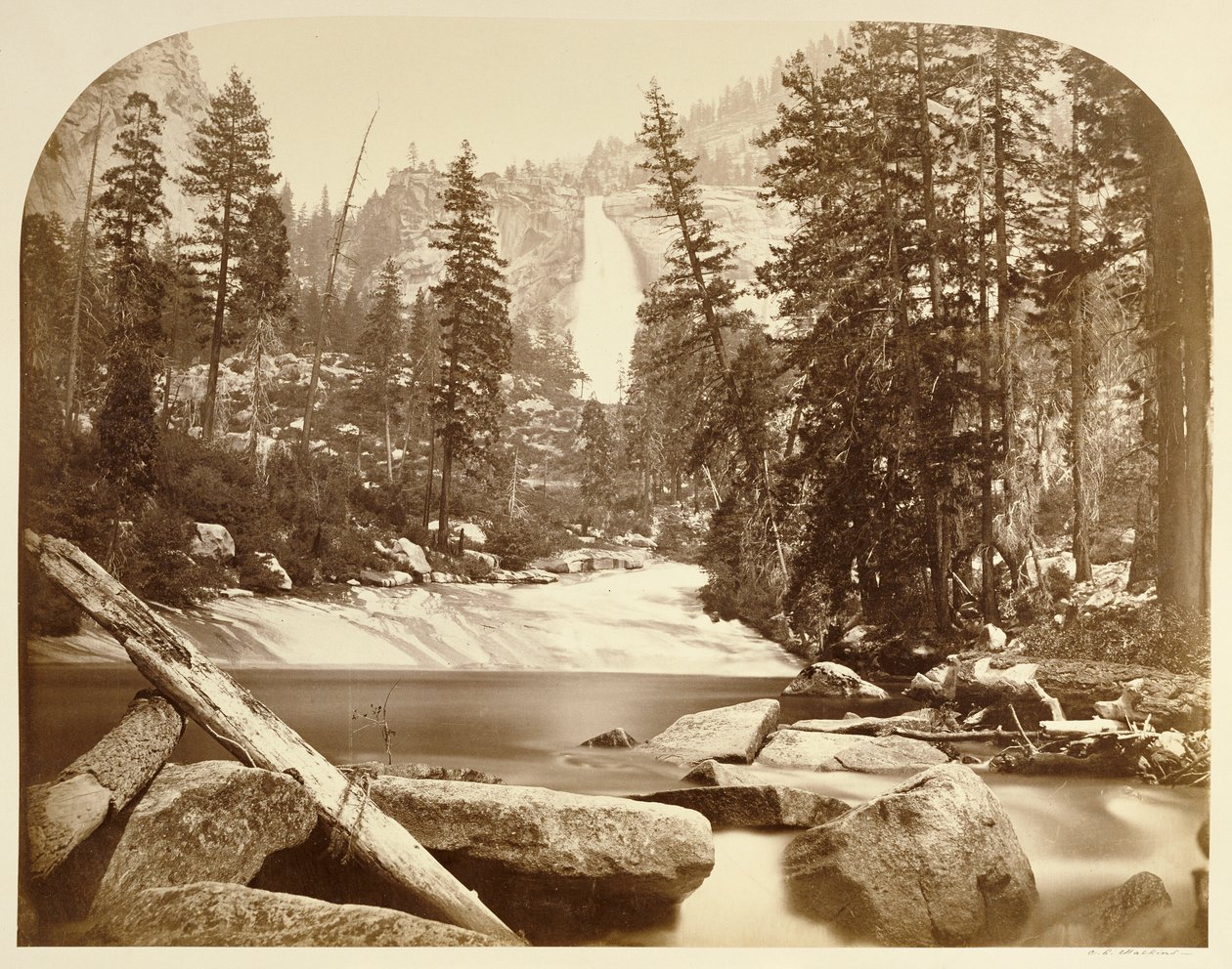 Vodopád Nevada - 700 stop, Yosemite od Carleton Watkins