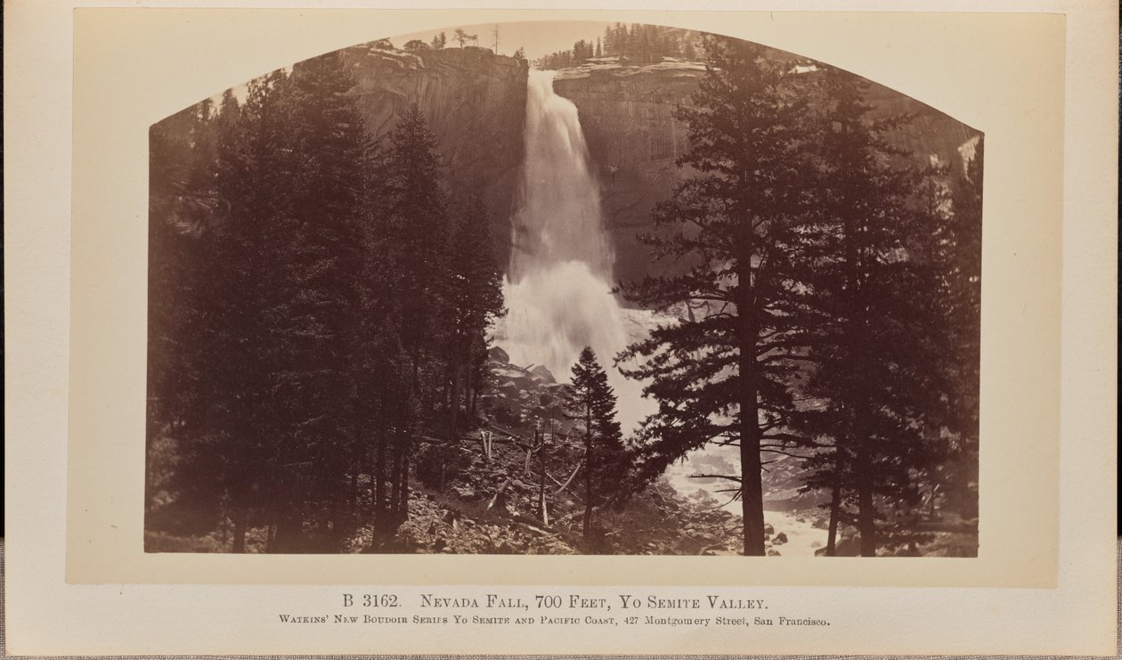 Vodopád Nevada, 700 stop, údolí Yosemite od Carleton Watkins