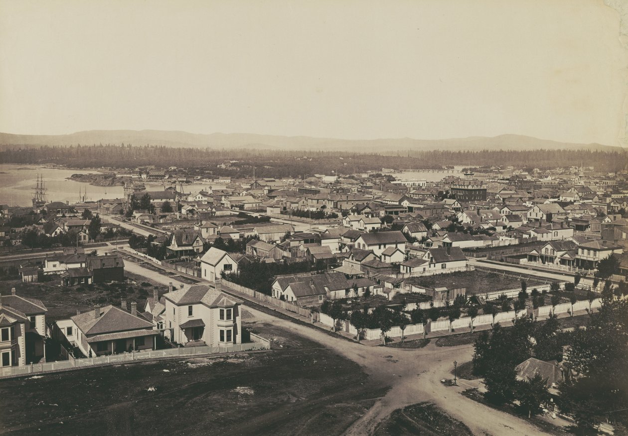 [Panorama Victorie v Britské Kolumbii - pohled od kostela Christ Church č. 2] od Carleton Watkins