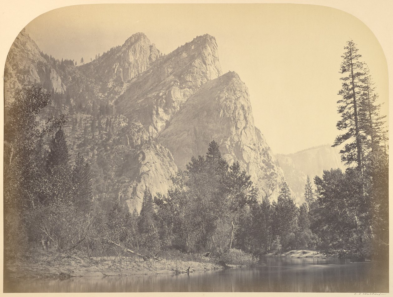 Pompompasus - Tři bratři. 4480 ft. Yosemite od Carleton Watkins