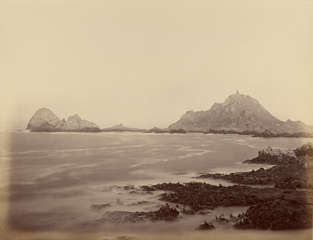 Seal Point od západního konce Farallones od Carleton Watkins