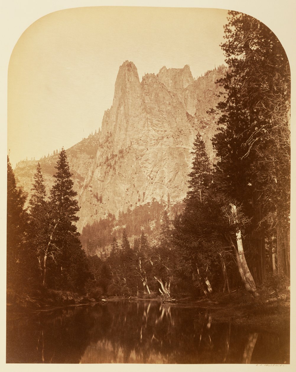 Strážce (pohled na údolí), 3270 stop, Yosemite od Carleton Watkins