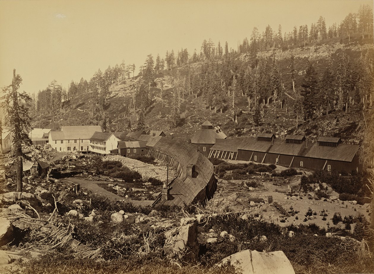 Stanice Summit a západní konec tunelu, C.P.R.R. od Carleton Watkins