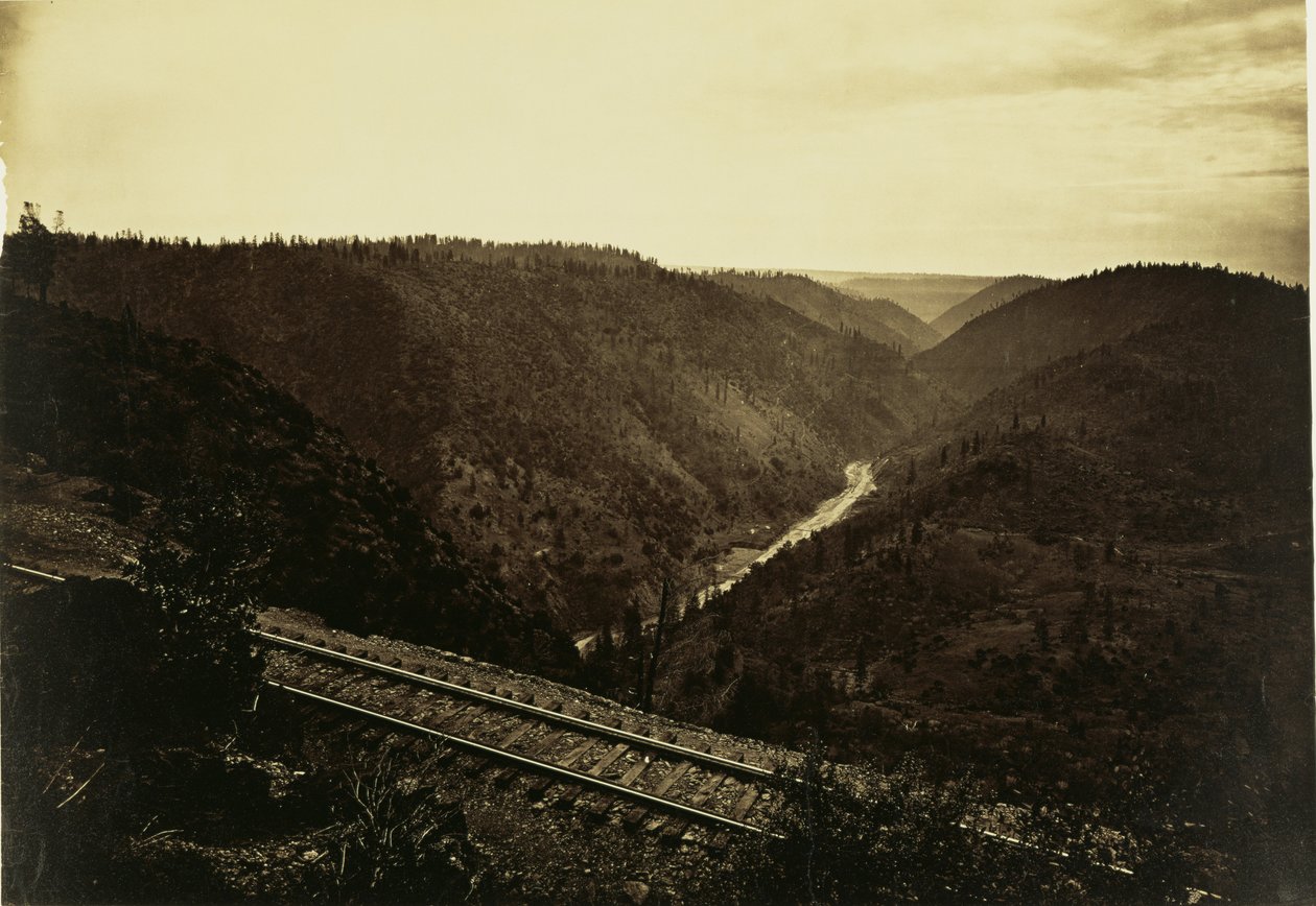 Kaňon řeky American, C.P.R.R. od Carleton Watkins