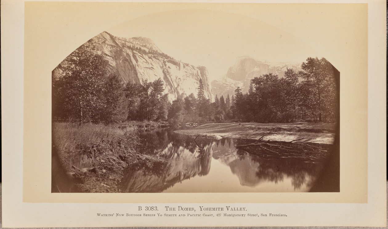 Kopule, údolí Yosemite od Carleton Watkins