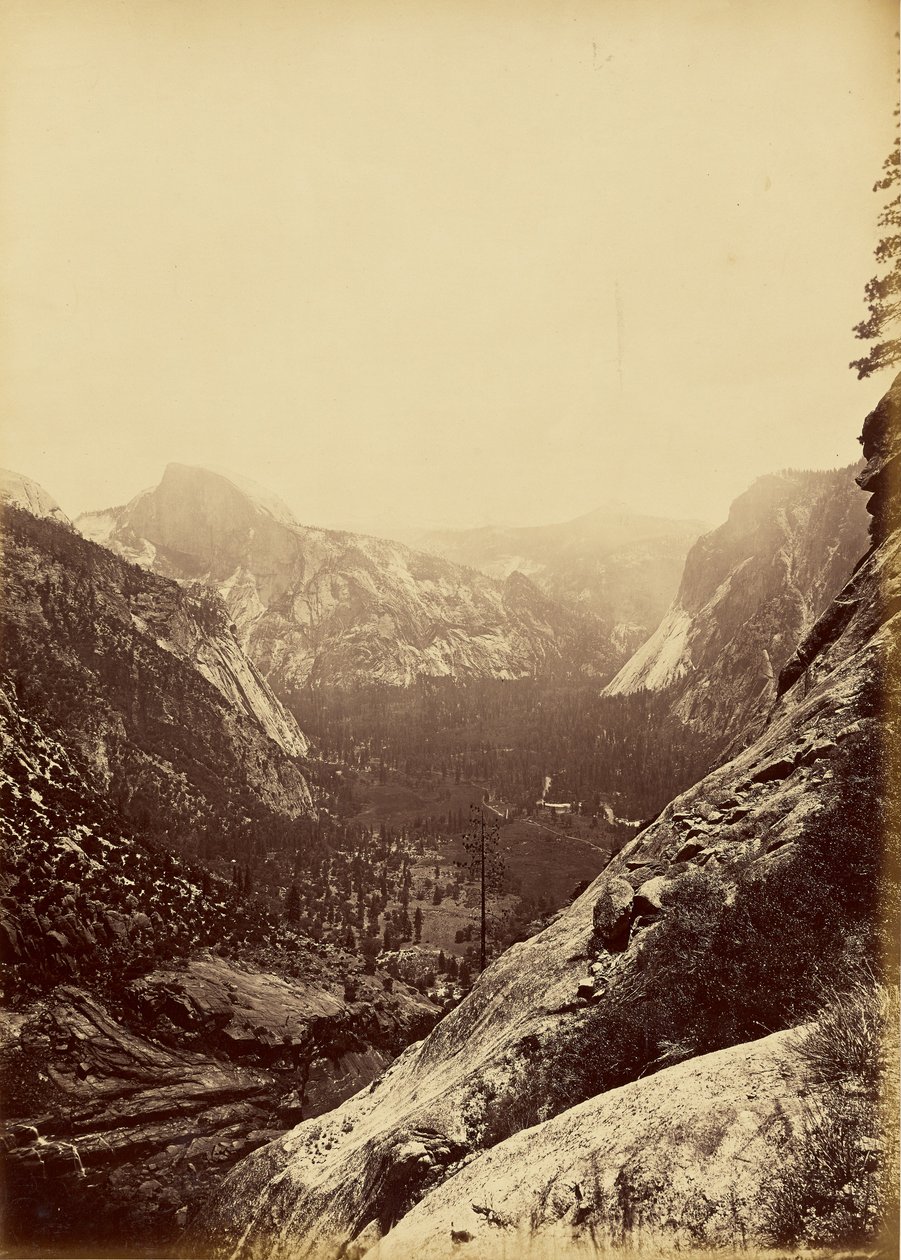 [Dómy z úpatí Horních Yosemitů] od Carleton Watkins