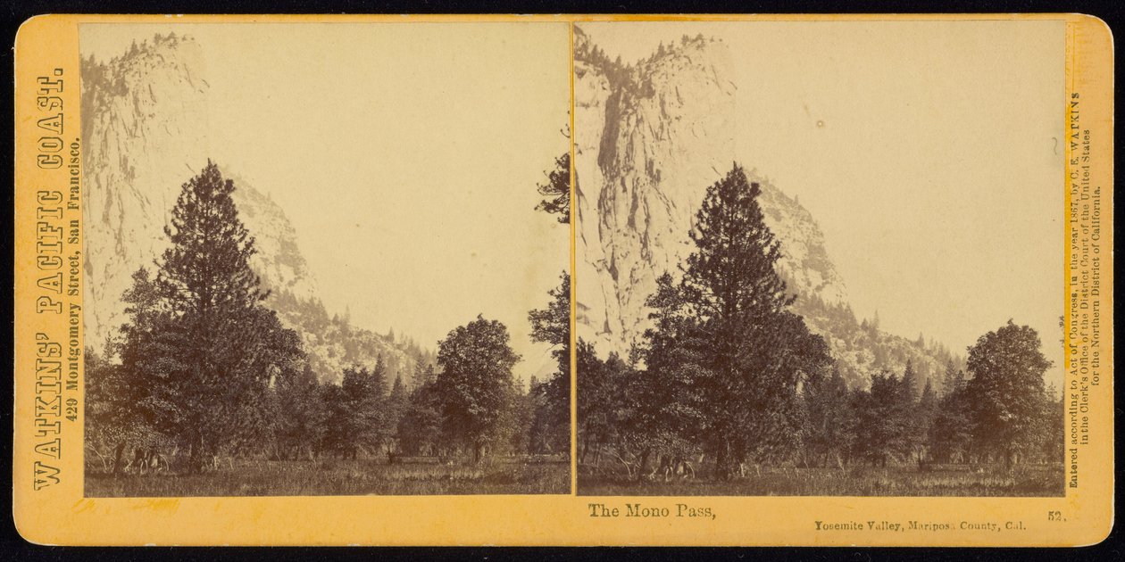 Mono Pass, Yosemite Valley, Mariposa County, Ca od Carleton Watkins