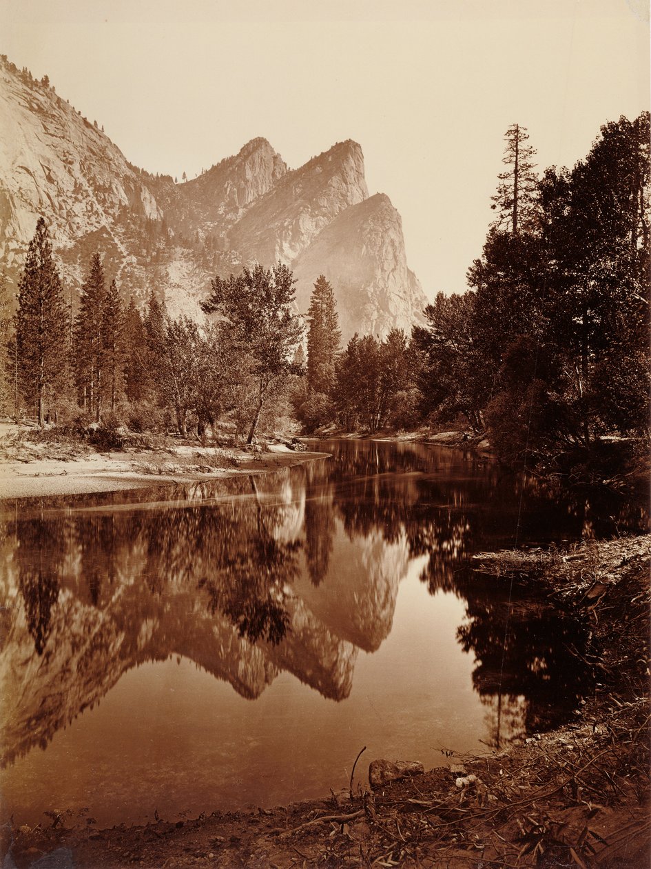 Tři bratři, údolí Yosemite od Carleton Watkins