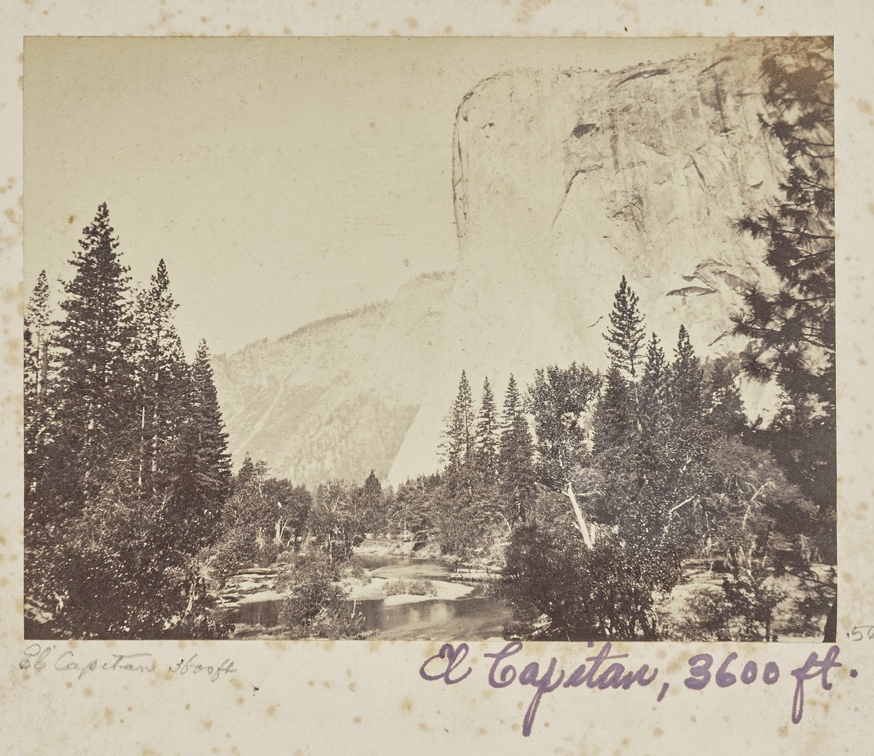 Tutocanula - El Capitan - 3600 stop, údolí Yosemite, okres Mariposa, Kalifornie (č. 1010) od Carleton Watkins
