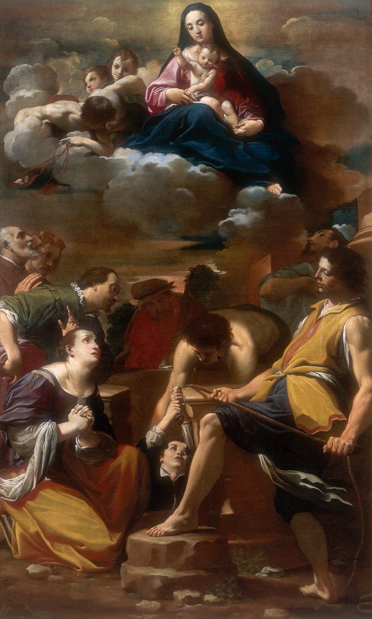 Zázrak Panny Marie z hory Karmel, dílo Carla Bononiho, konzervované v Galleria Estense v Modeně od Carlo Bononi