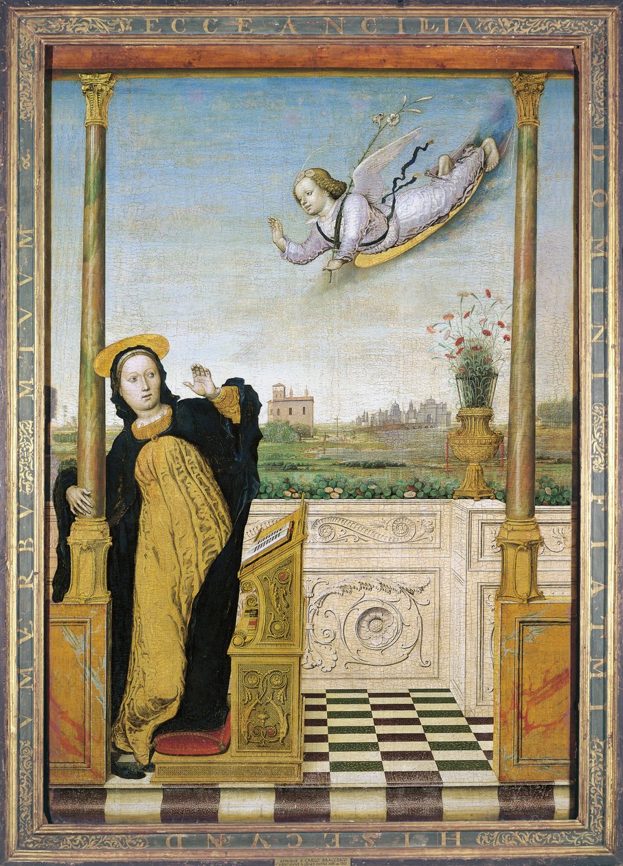 Triptych, centrální panel: Zvěstování od Carlo Braccesco