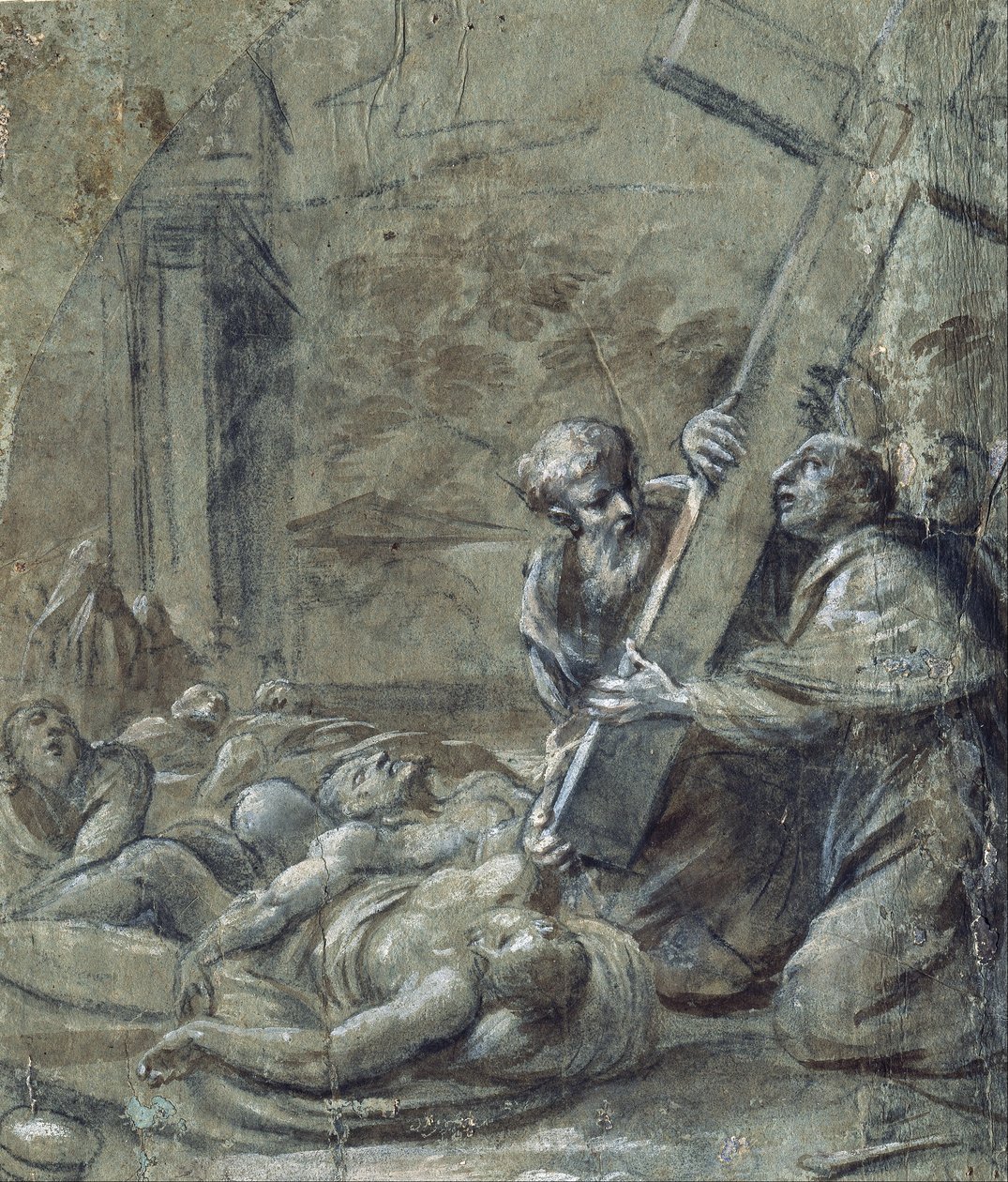 Svatý Carlo Borromeo mezi trpícími morem od Carlo Cesi
