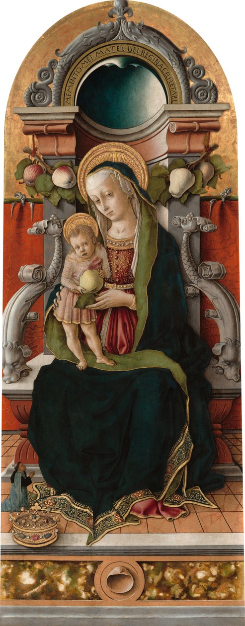 Madonna a dítě na trůnu s dárcem od Carlo Crivelli