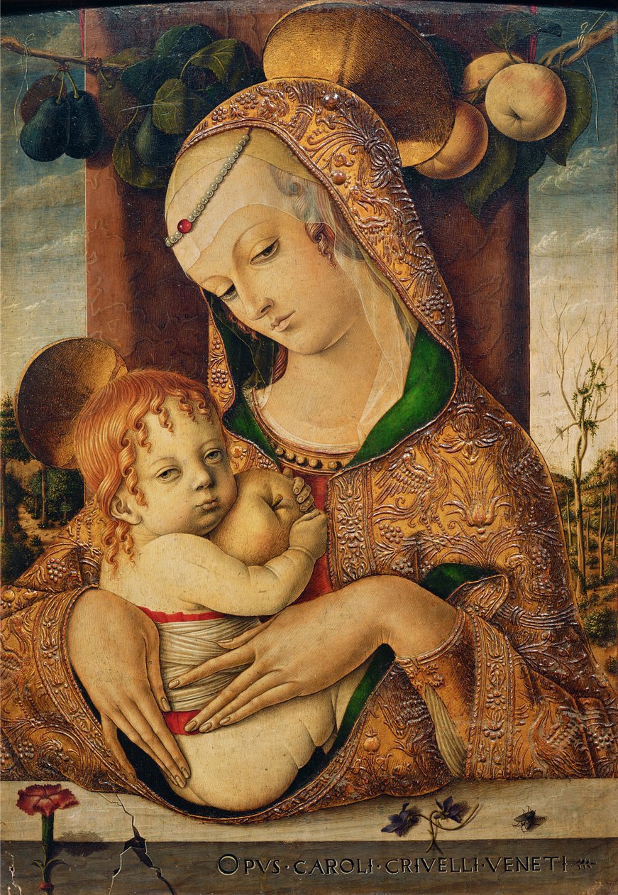 Panna a dítě, cca 1480 (tempera na panelu) od Carlo Crivelli