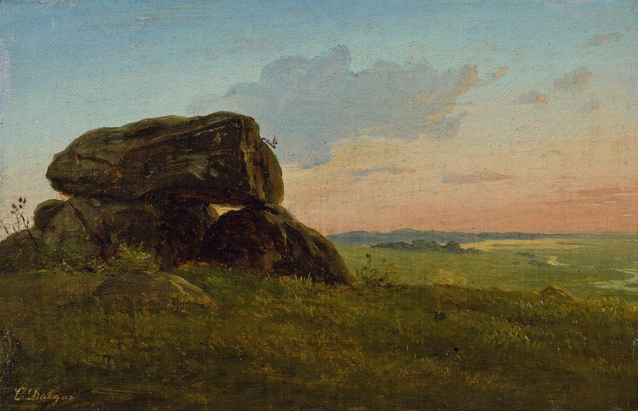 Večerní krajina s dolmenem. Studie. od Carlo Dalgas