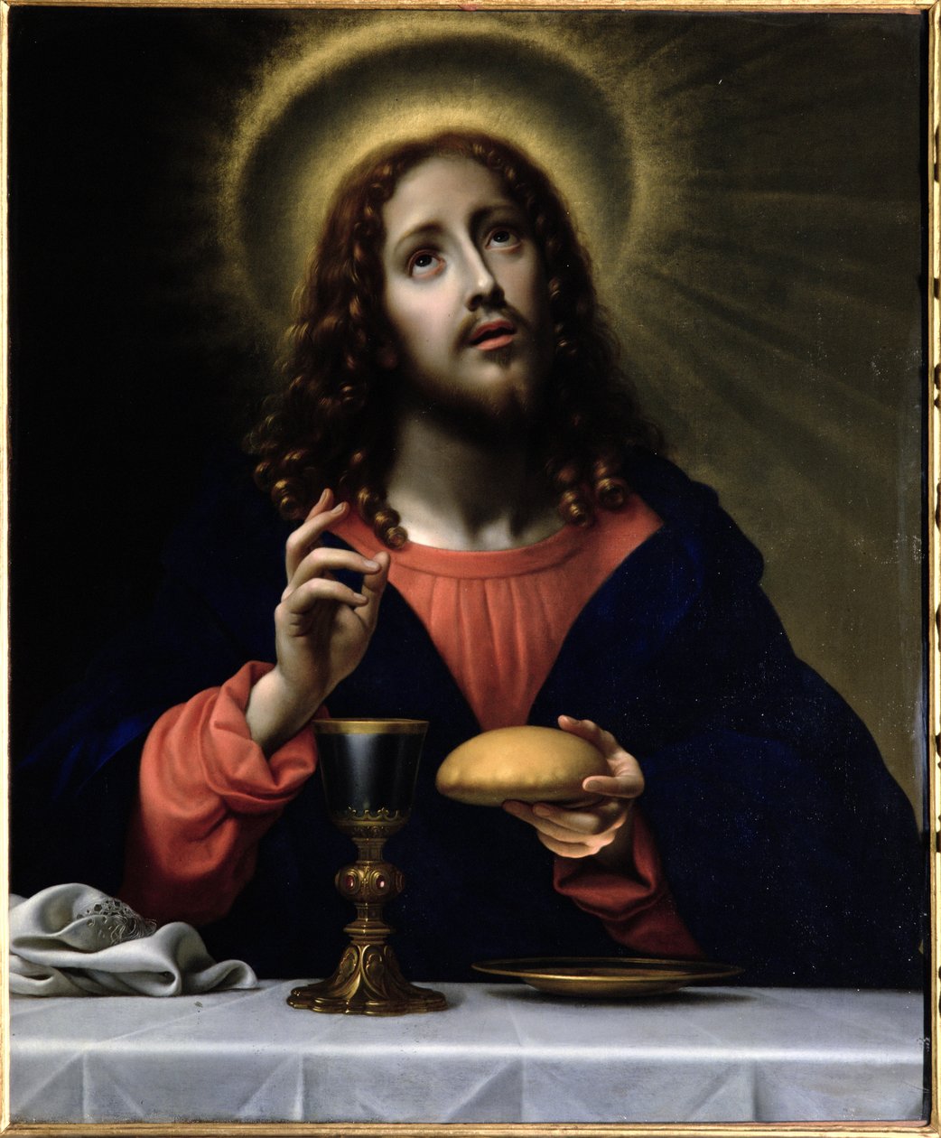 Kristus žehnající svátosti od Carlo Dolci