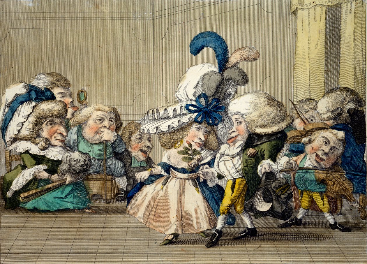 The Ball, cca 1790 (ručně kolorovaná rytina) od Carlo Lasinio