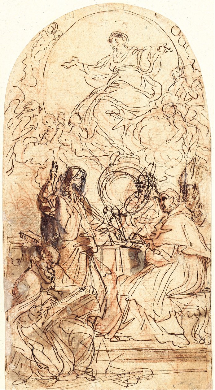 Madonna na půlměsíci a čtyři svatí od Carlo Maratta or Maratti