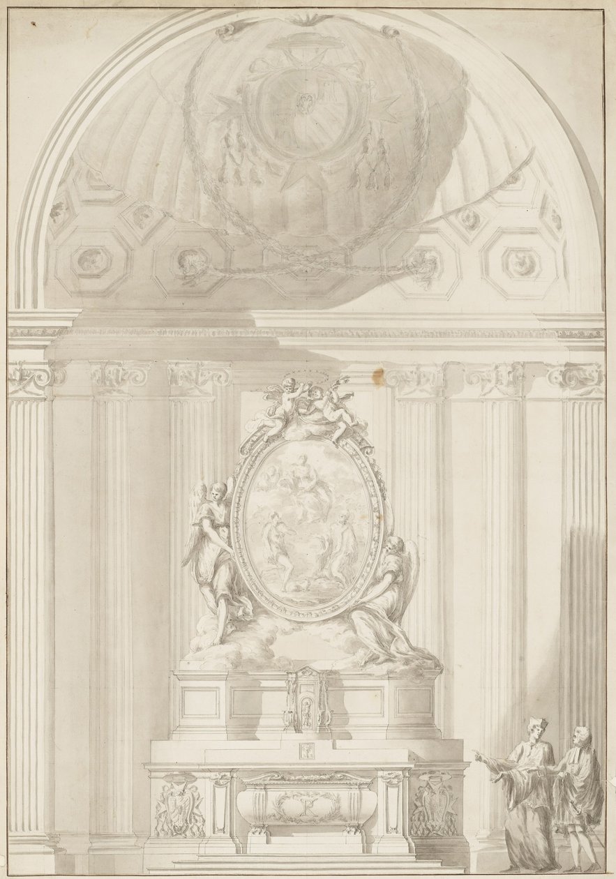 Santa Maria del Priorato, Řím, alternativní design pro hlavní oltář od Carlo Marchionni