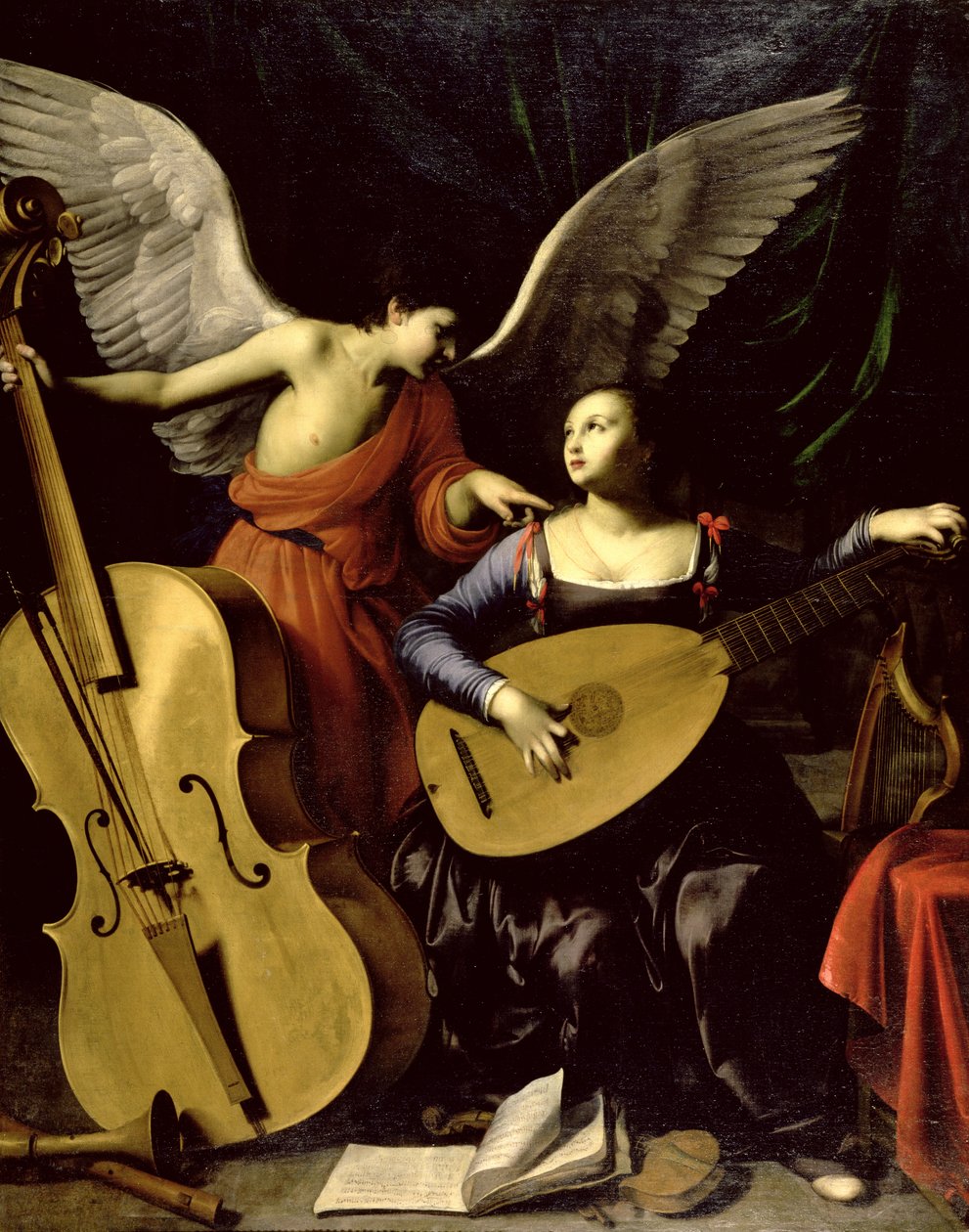 Svatá Cecílie a anděl od Carlo Saraceni