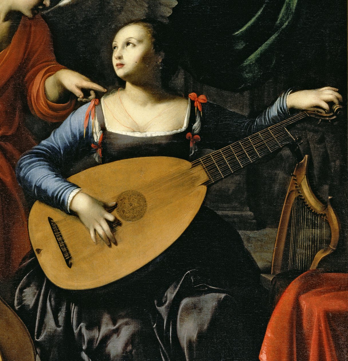 Detail Svatá Cecílie a anděl olej na plátně z roku 135313 od Carlo Saraceni