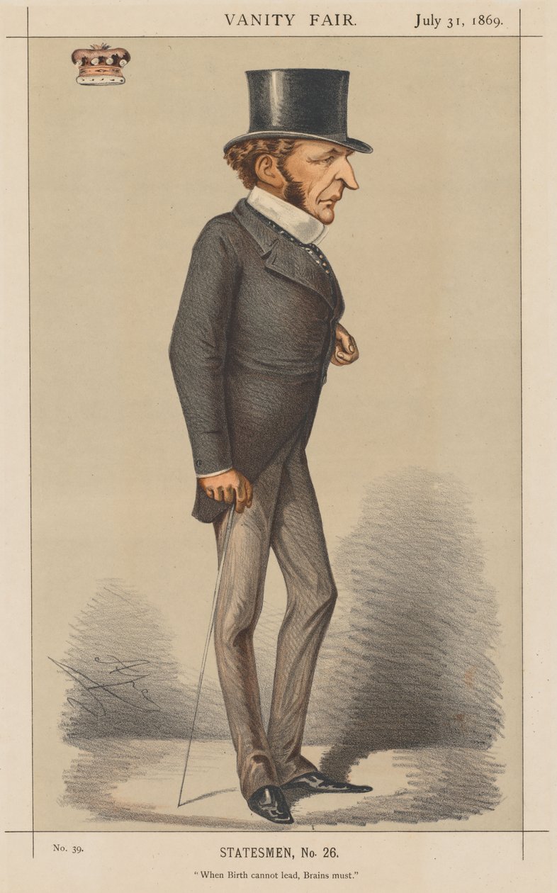 Vanity Fair: Státník č. 26 "Když Zrození nemůže vést, musí Mozky." od Carlo (Ape) Pellegrini