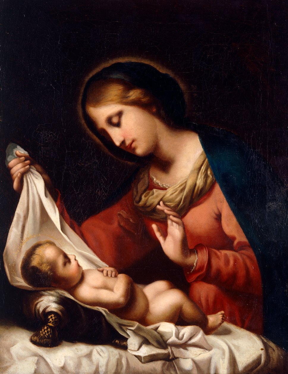 Madonna a dítě (olej na plátně) od Carlo (after) Dolci