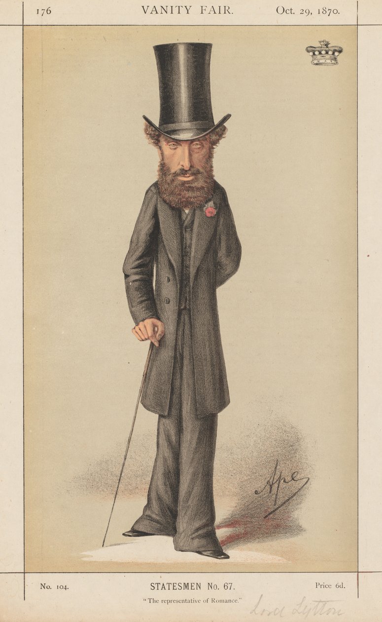 Vanity Fair: Statesmen č. 67 Představitel romance, 1870. od Carlo