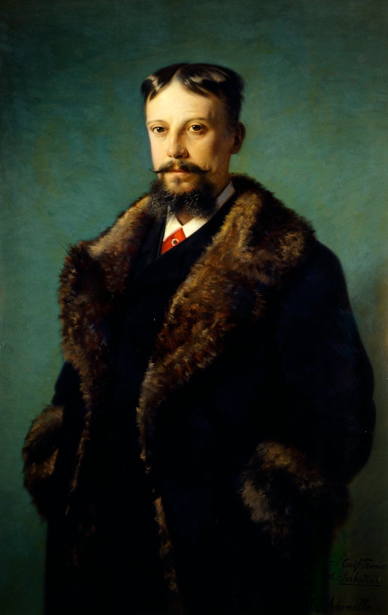 Portrét Alfonse Serbatisti, Carlo Ademollo (1824-1911), olej na plátně od Carlo Ademollo
