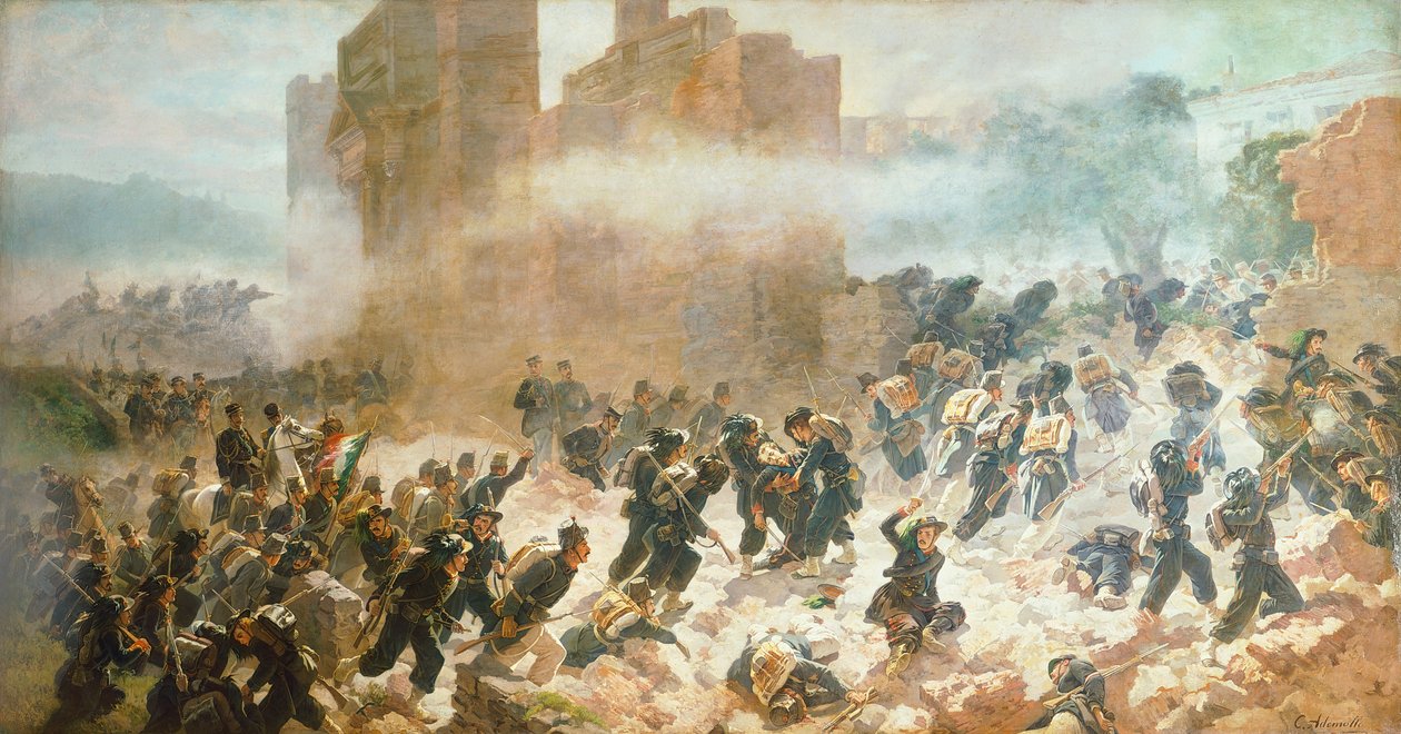 Prolomení Porta Pia v Římě, 20. září od Carlo Ademollo
