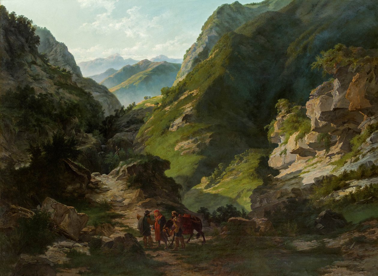Cestovatelé v horách od Carlo Ademollo