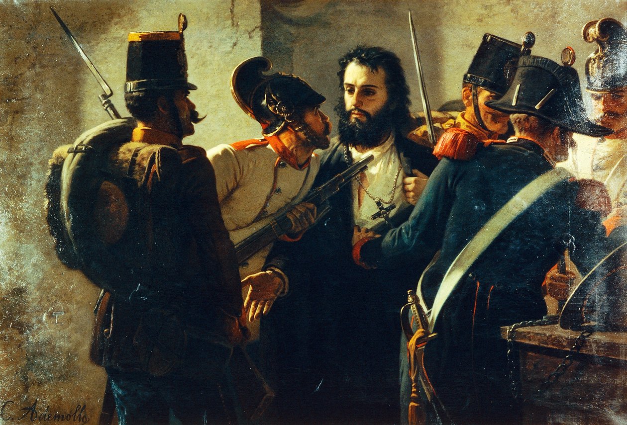 Ugo Bassi ve vězení Comacchio, Carlo Ademollo (1825-1911) od Carlo Ademollo