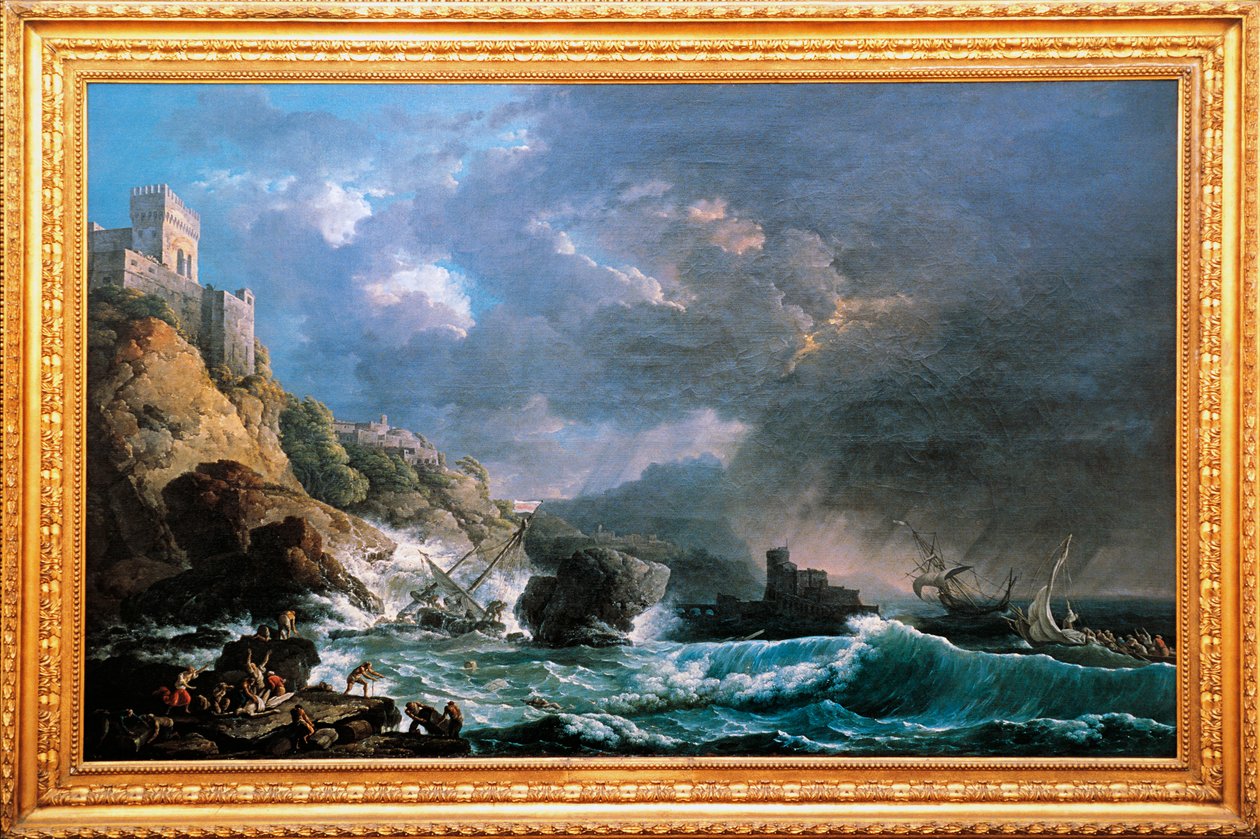 Vrak lodi v Rocky Inlet, Carlo Bonavia (aktivní 1755-1788), Itálie od Carlo Bonaria or Bonavia