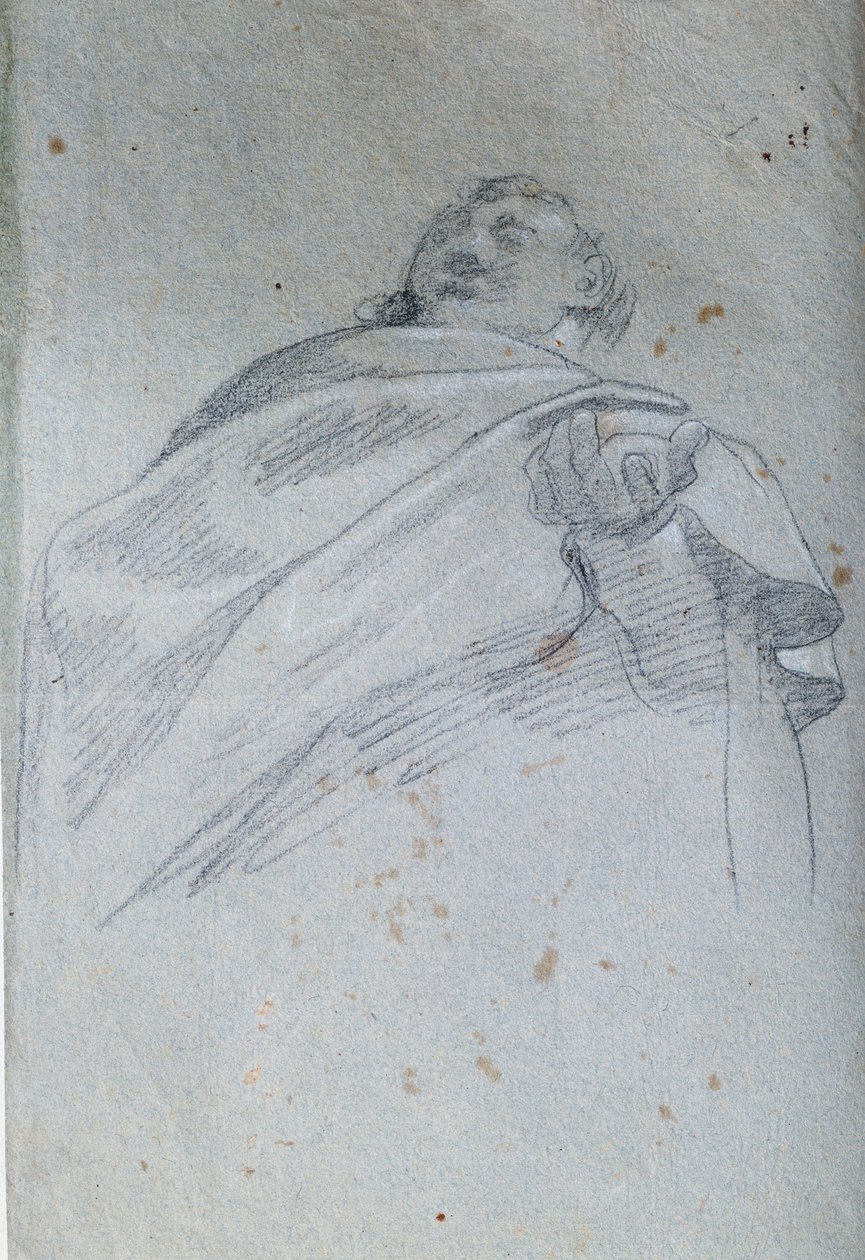 Závěs busta muže Kresba tuší a lazurou Carlo Bononi (1569-1632) Paříž 17. století. muzeum Louvre od Carlo Bononi