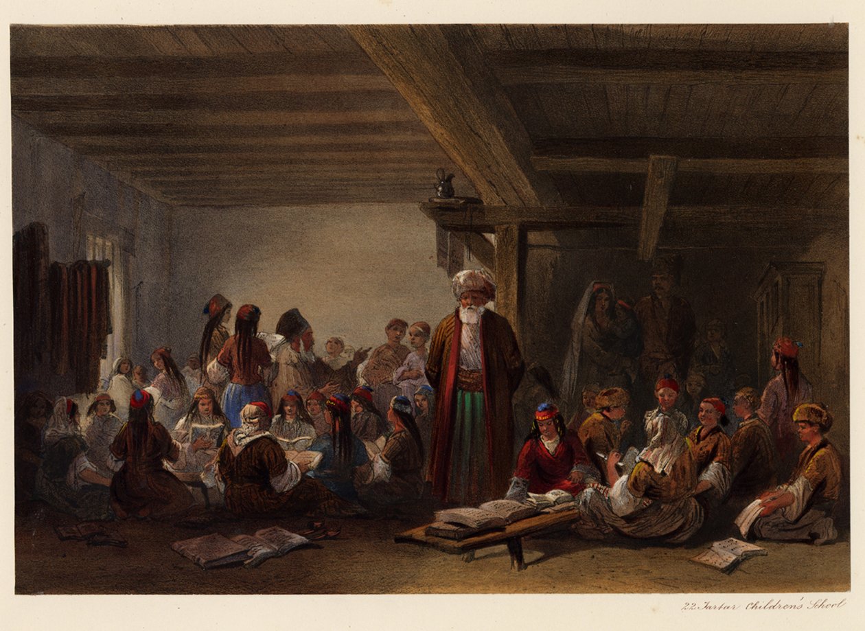 Dětská škola Krymských Tatarů, 1856 od Carlo Bossoli