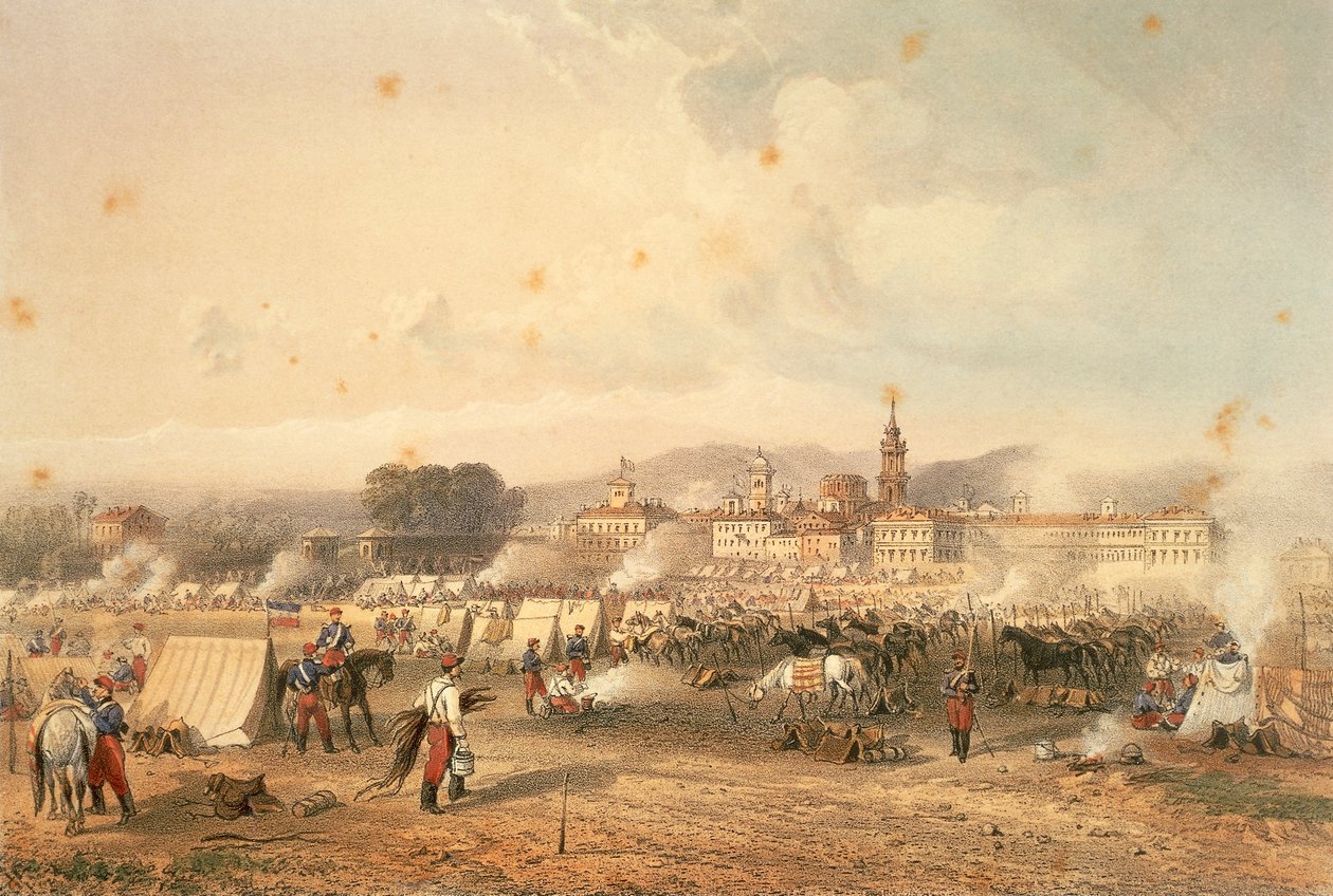 Novara, pole afrických lovců od Carlo Bossoli
