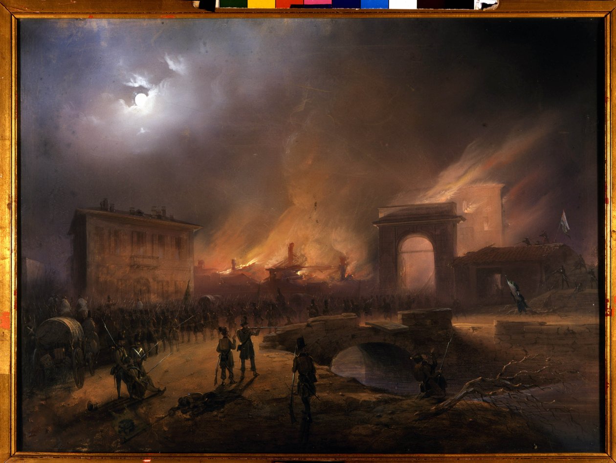 Risorgimento: The Five Days of Milan (Cinque giornate di Milano) (18-22 března 1848): toto je jedna z prvních epizod revolucí z roku 1848 (součást první italské války za nezávislost), která viděla vzestup Milánců. populace povstalců proti od Carlo Bossoli