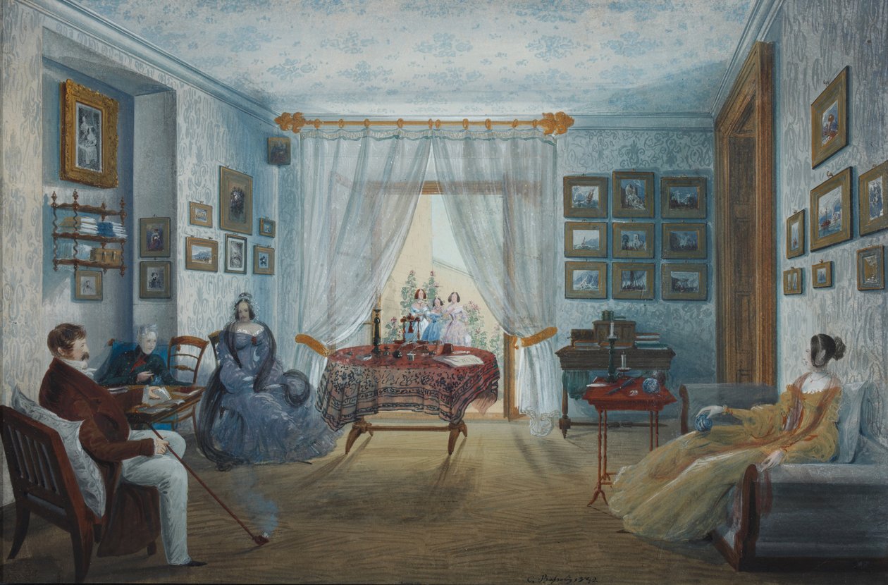 Přijímací pokoj v Naryshkinském paláci v Miskhoru, 1842 od Carlo Bossoli