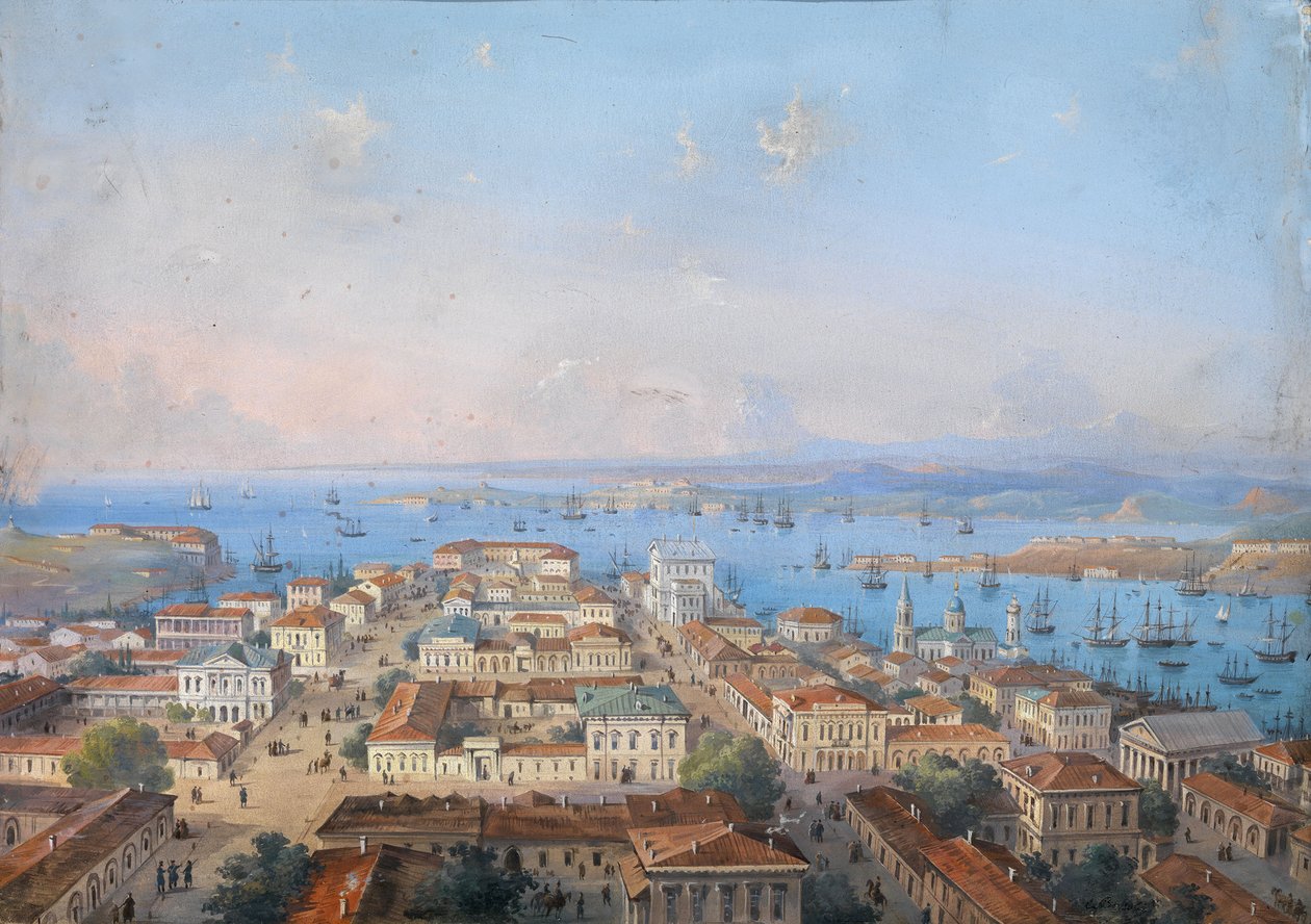 Pohled na Sevastopol, 1860-1870 od Carlo Bossoli