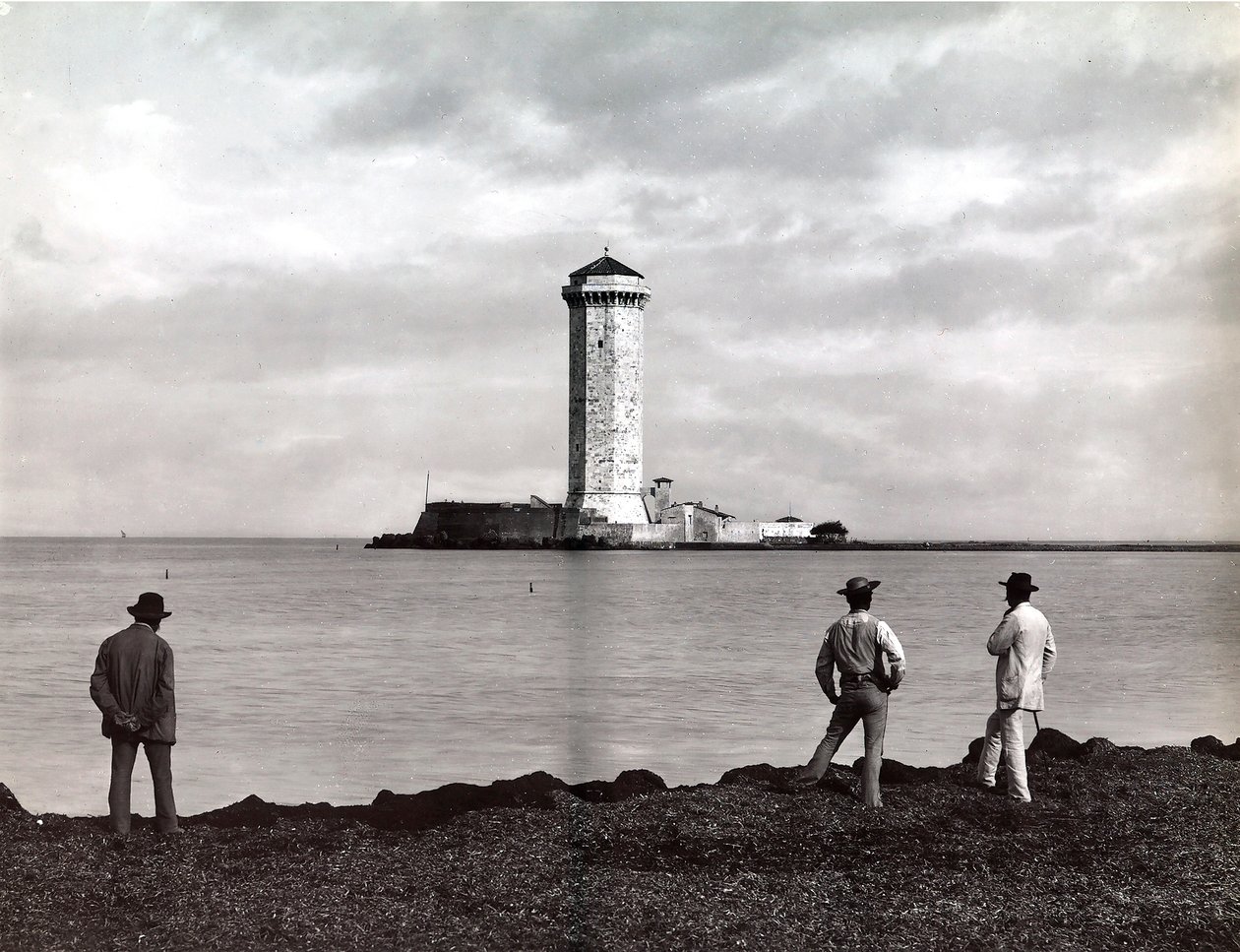 Marzocco Tower v Leghornu (Livorno), Itálie, kolem roku 1890 (skleněná deska) od Carlo Brogi
