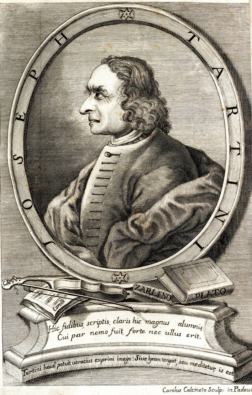 Portrét houslisty a skladatele Giuseppe Tartiniho 1692-1770, počátek 60. let 18. století. od Carlo Calcinotto