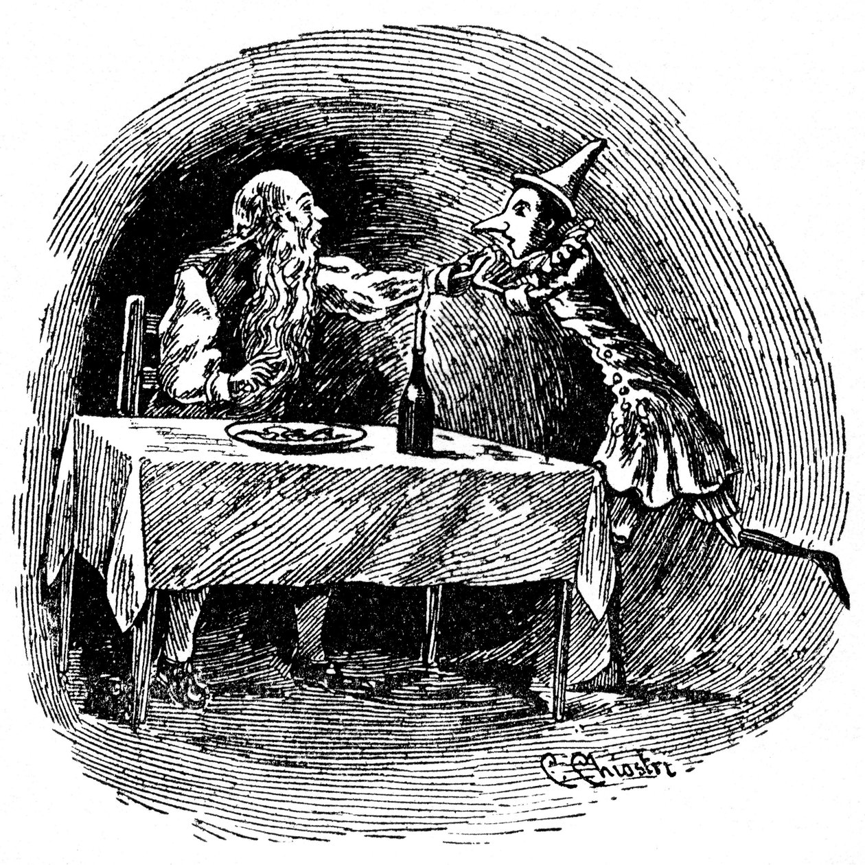 Ilustrace Pinocchio od Carla Chiostriho (1863-1939), jednoho z prvních italských ilustrátorů Collodiho díla. Dřevěná loutka najde svého otce Gepetta v břiše žraloka, který je spolkl. od Carlo Chiostri
