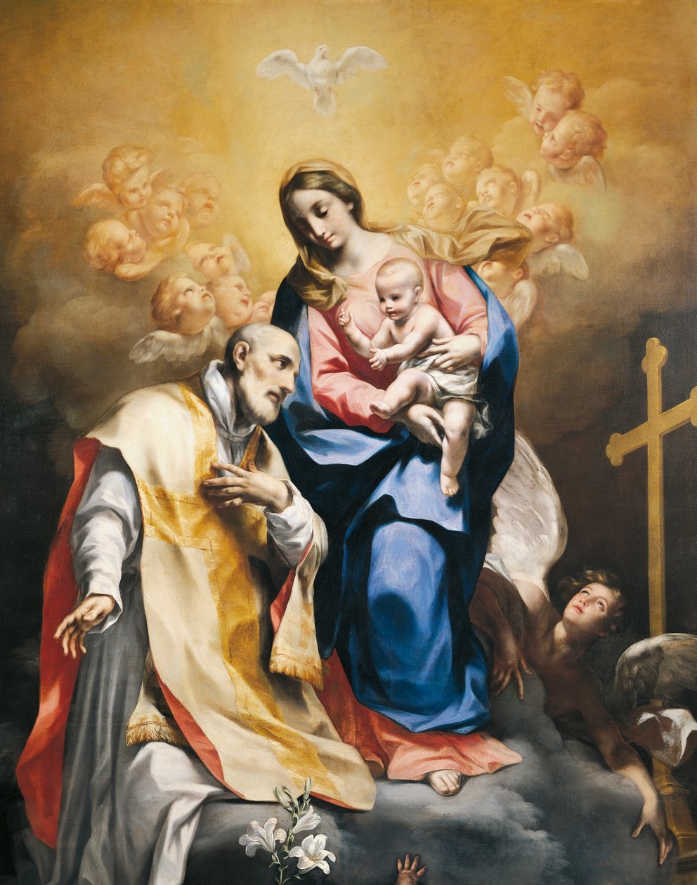 Sv. Filip Neri s pannou a dítětem, Carlo Cignani (1628-1719) a Felix Cignani (1660-1724) od Carlo Cignani