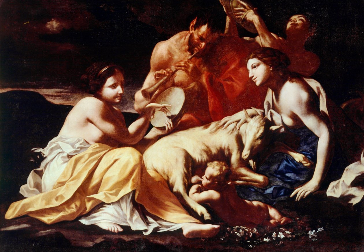 Jupiterovo dětství, kolem 1702-14 (olej na plátně) od Carlo Cignani