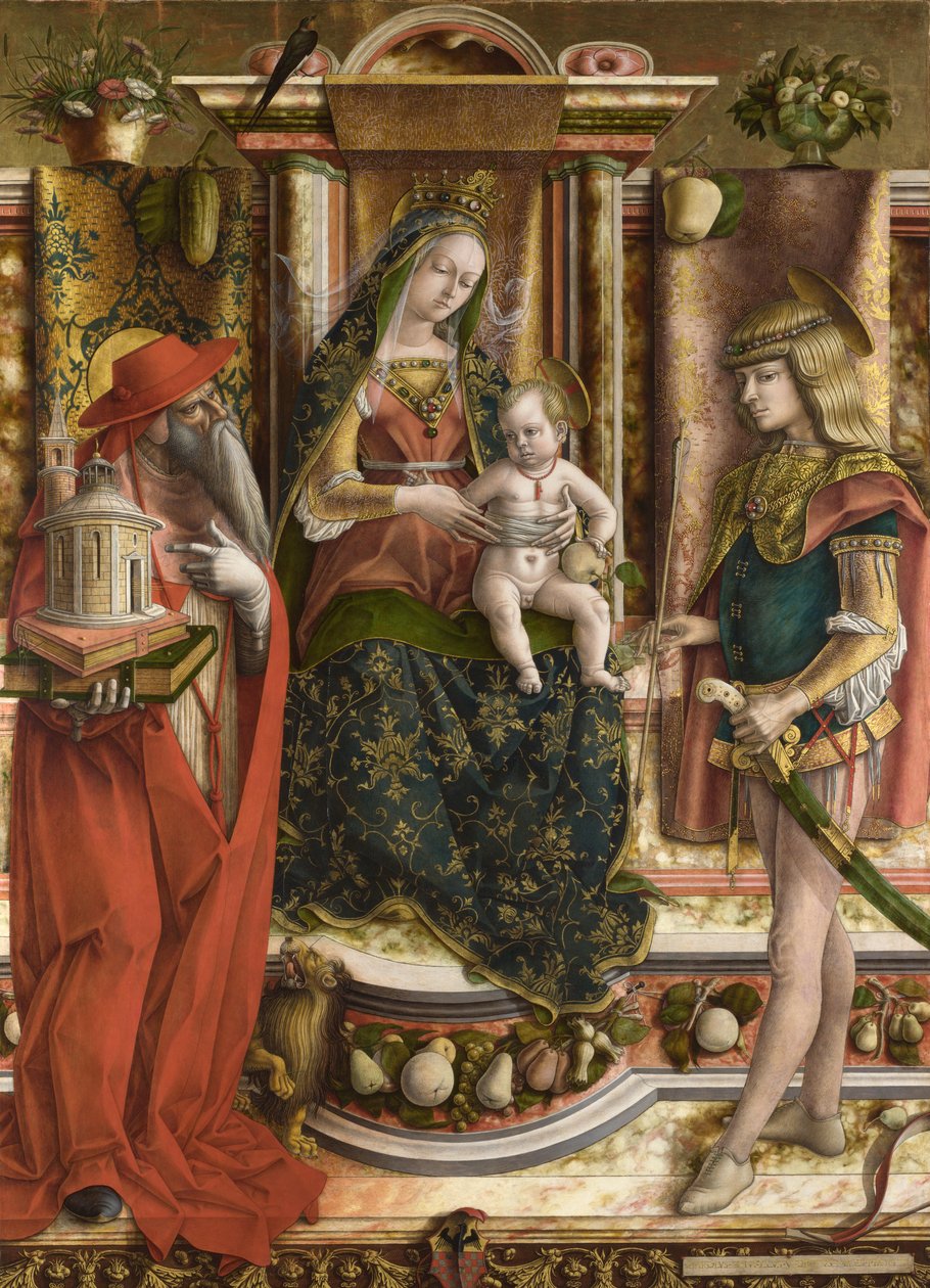 La Madonna della Rondine, po roce 1490 (olej a vaječná tempera na dřevě) od Carlo Crivelli