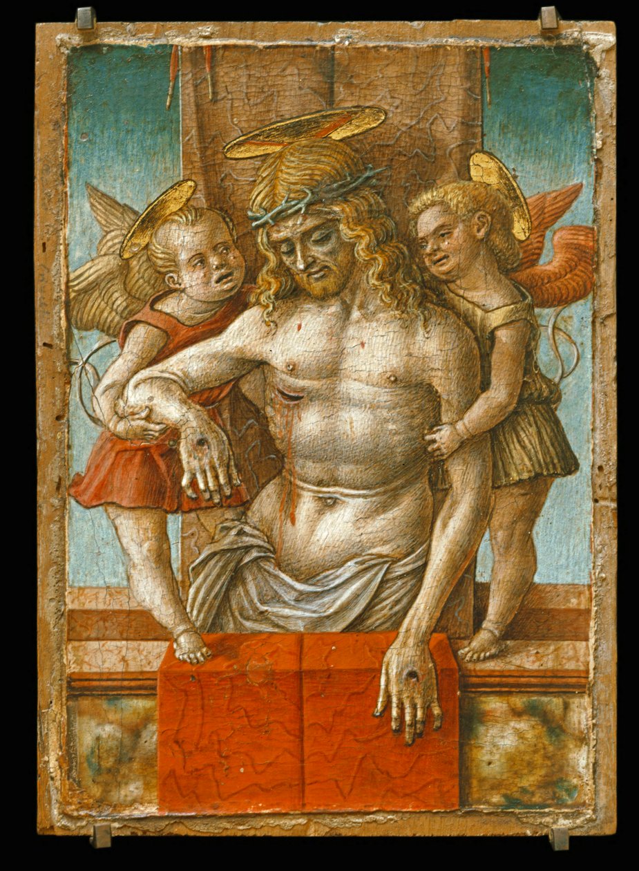 Mrtvý Kristus podpíraný dvěma anděly... od Carlo Crivelli